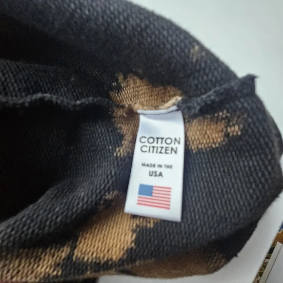 Cotton Citizen Black Brown Hues Tie-Dye Cropped Hooded Sweatshirt - Picture 12 of 15